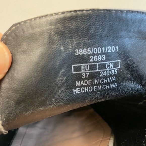 Zara Faux Snakeskin pattern black and white brogue Loafers women’s size 37 - Picture 4 of 9